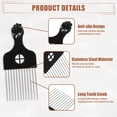 thumbnail image 6 of Unique Bargains Metal Hair Pick Metal African Hair Picks Afro Hair Pick Comb for Women and Men 6.61"x2.83", 6 of 7