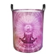 thumbnail image 1 of DouZhe Waterproof Collapsible Large Laundry Baskets, Zen Meditation Chakra Mandala Prints Circular Hamper with Handles, 1 of 6