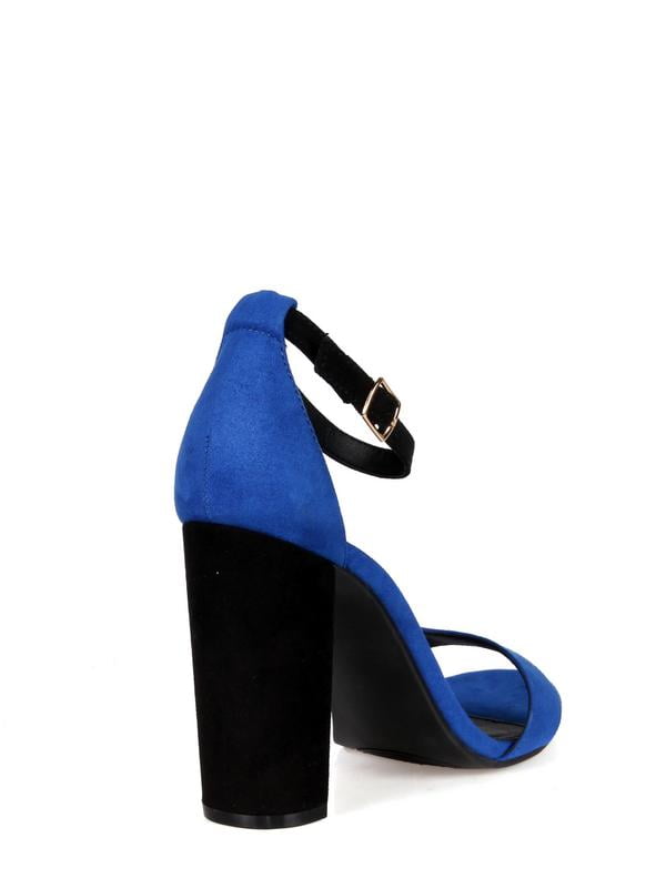 cobalt blue chunky heels