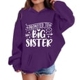 thumbnail image 4 of Oiyii Big Girl's Big Sister Hoodie Letter Graphic Long Sleeve Pullover Top Warm Cozy Hooded Sweatshirt,Purple, 4 of 4