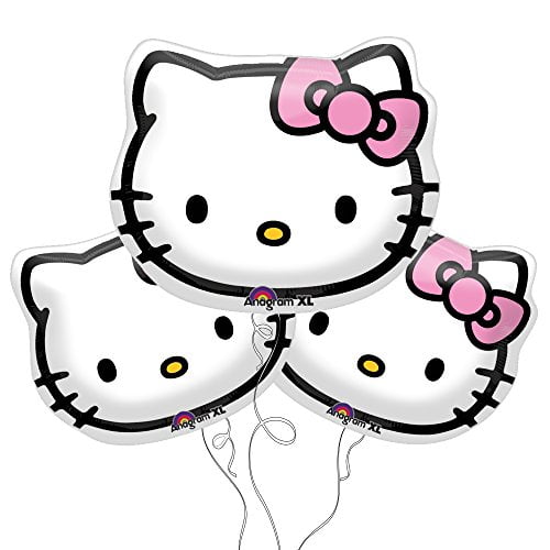 Hello Kitty Face Foil Balloons 13"x15" - Walmart.com - Walmart.com