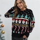 thumbnail image 4 of Suéter de Punto de Papá con Cuello Redondo y Larga para Mujer, Suéter Navideño Feo, Top Azul Marino XL, 4 of 7