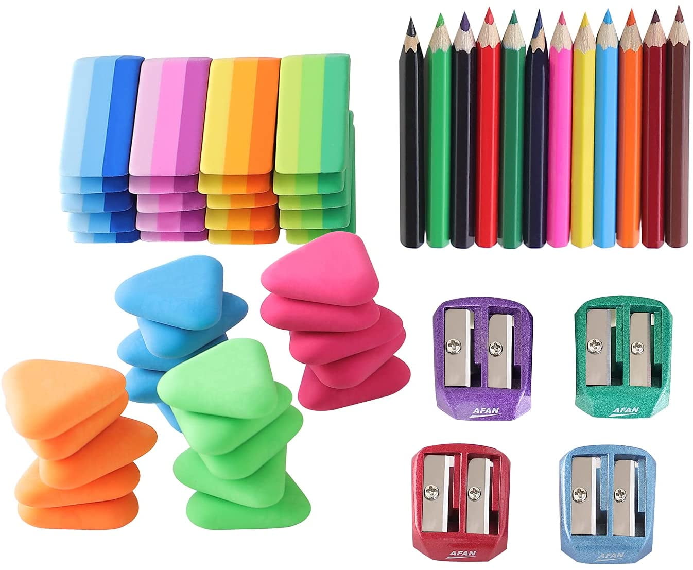 Pencil Eraser Color Pencil Sharpener 40 Piece Eraser + 4 Pencil Sharpeners Pencil