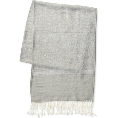 Jacquard Paisley Wrap- Ivory