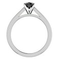 thumbnail image 3 of Black Diamond Engagement Ring for Women Solitaire Oval 14K White Gold 2/3 carat (Black, AAA), 3 of 5