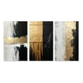 thumbnail image 2 of Designart "Essential Nature Gold and Black Abstract" Abstract Painting Wall Art Set Of 3 - Modern Gold Gallery Wall Set For Home Decor, 2 of 6