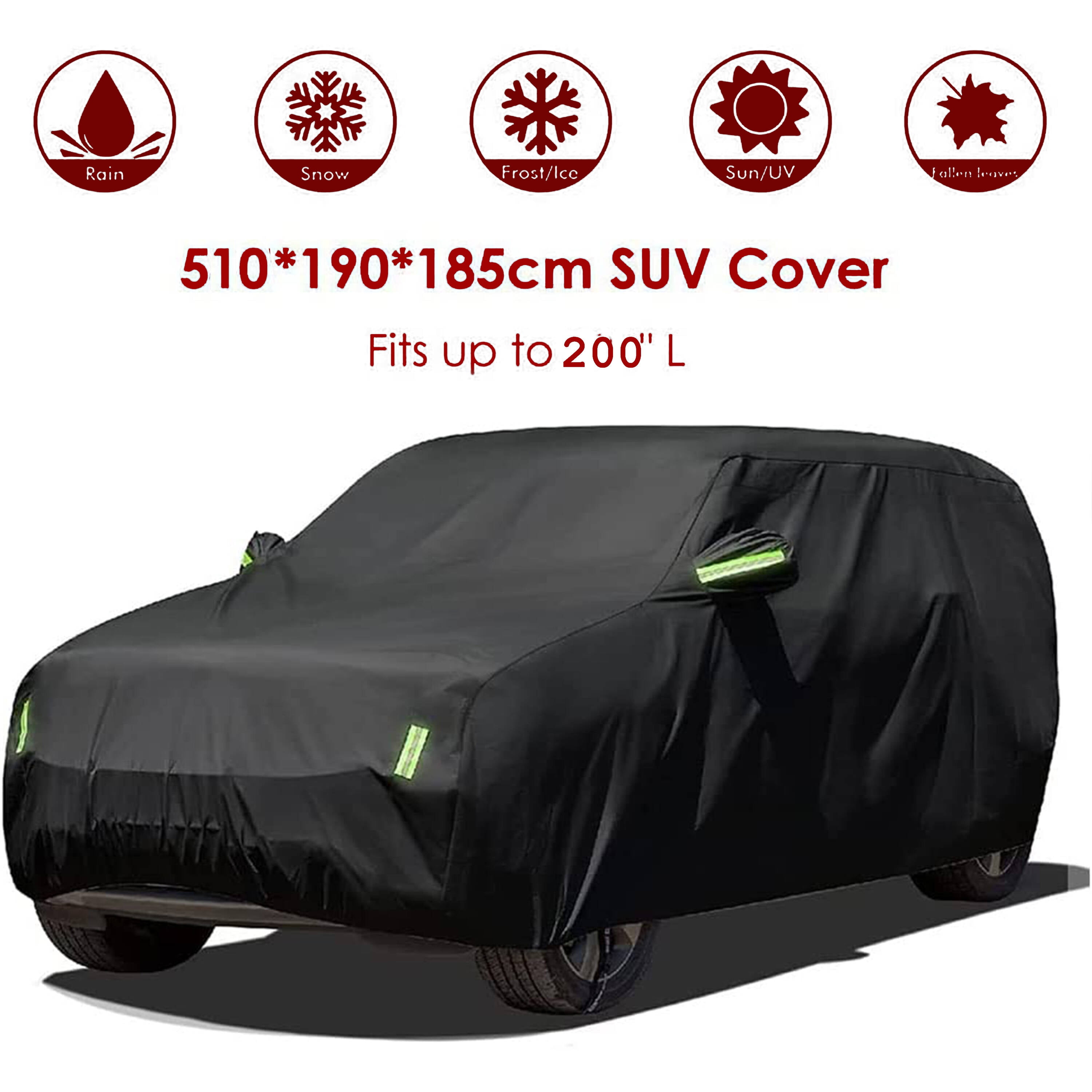 Universal Black Waterproof full car covers Snow Ice Dust Sun UV