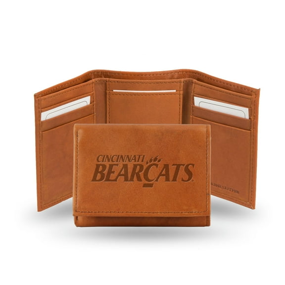 Cincinnati NCAA Bearcats Brown Leather Embossed Trifold Wallet