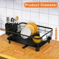 thumbnail image 3 of Escurridor de platos sin esfuerzo, escurridor de acero inoxidable con drenaje automático para fregadero de cocina con diseño versátil, soporte para utensilios que ahorra espacio, instalación sin, 3 of 5