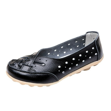

Sandals for Woman Color Casual Flat Heel Single Hollow Set Solid Casual Foot Casual Slippers for Women Black Size 8.5