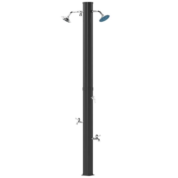 Resenkos 9.2 Gallon Solar Heated Outdoor Shower, 7.1ft Height, 2 Free-Rotating Heads, Showers for Poolside, Beach, Spa