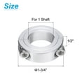 thumbnail image 2 of 2 Pack Double Split Clamp-On Shaft Collar 1" Bore Two-Piece Clamping Collar, 1-3/4" OD, 1/2" Thick, Aluminum, 2 of 6