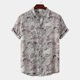 thumbnail image 2 of Summer New Short Sleeve Plus Size Men's Loose Lapel Hawaiian Print Shirt XL, 2 of 5