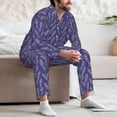 thumbnail image 5 of Salouo Lavender Flowers Print Button-Front Long Sleeve Pajama Set for Men, Soft 2Pjs Men's Long Sleeve Sleepwear -XX-Large, 5 of 7