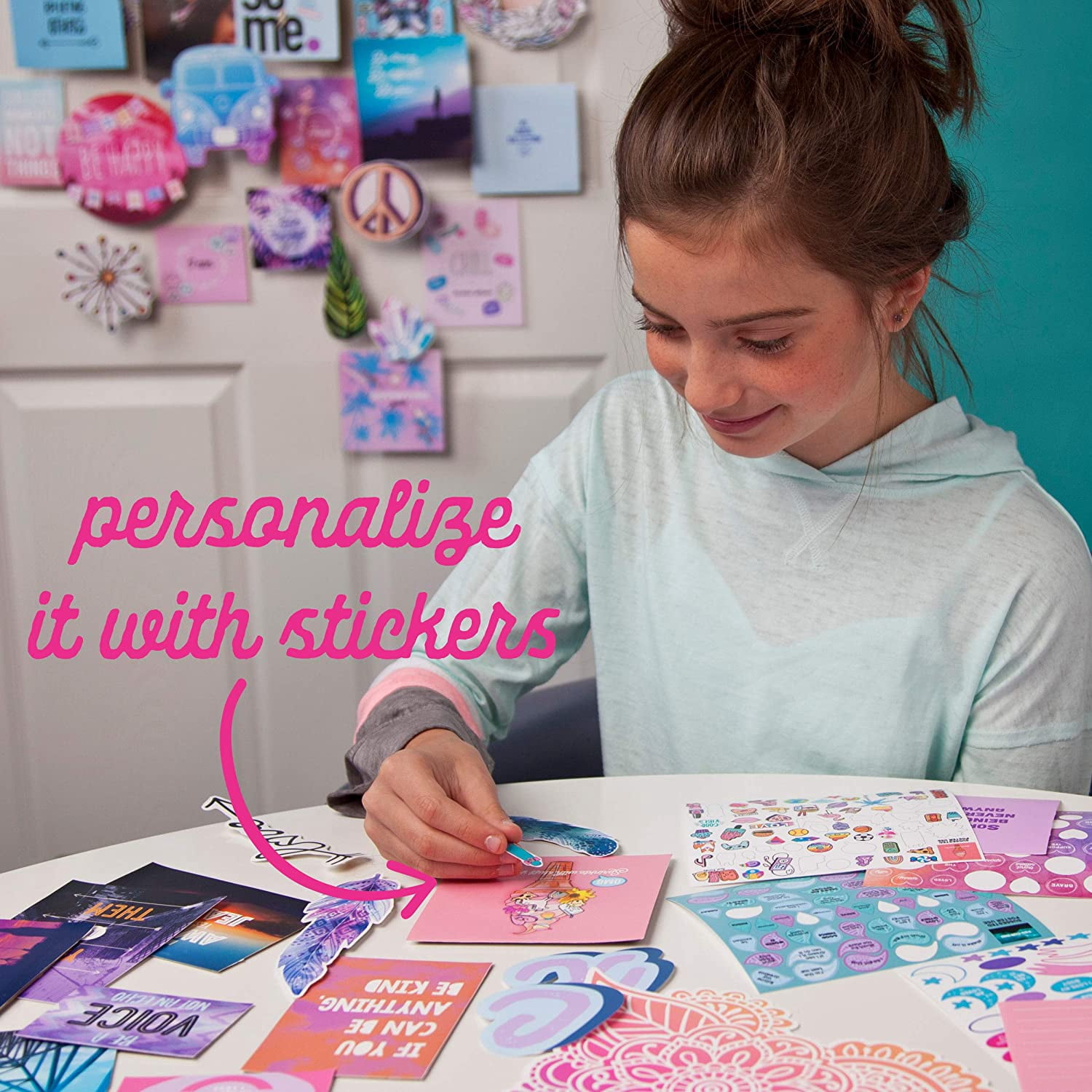 Craft-tastic DIY Wall Collage – Craft Kit – Personalize Your Space with Inspiring Quotes, Pre-cut Designs & Pictures