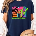 thumbnail image 3 of Mademark x MTV - The official MTV Logo with retro palms in paradise T-Shirt Unisex, Sizes S-5XL, Tbun, 3 of 5