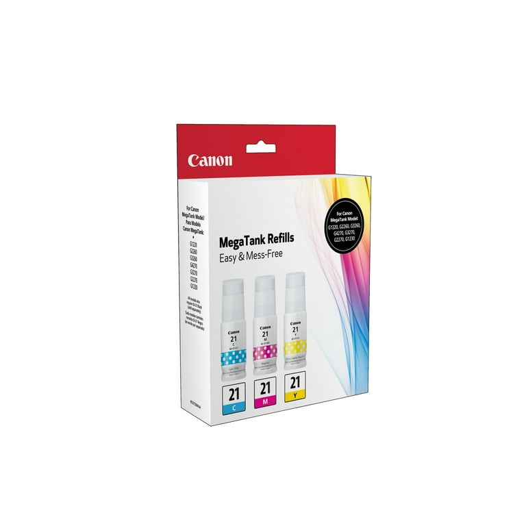 Canon GI-21 CMY Ink Bottle Combo Pack - Cyan/Magenta/Yellow