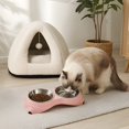 thumbnail image 4 of Stainless Steel Pet Bowl, Tilted Anti-Slip Feeding Station for Cats & Dogs, Easy to Clean & Helps Prevent Dark Chin (Pink, 600ml), 4 of 6