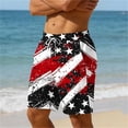 thumbnail image 4 of Gamivast Swim Trunks for Men Elastic Waist Drawstring American Flag Graphic Shorts with Pockets Quick Dry Beach Shorts Loose Fit Mid Thigh Swim Shorts Summer Vacation Wear, 4 of 6