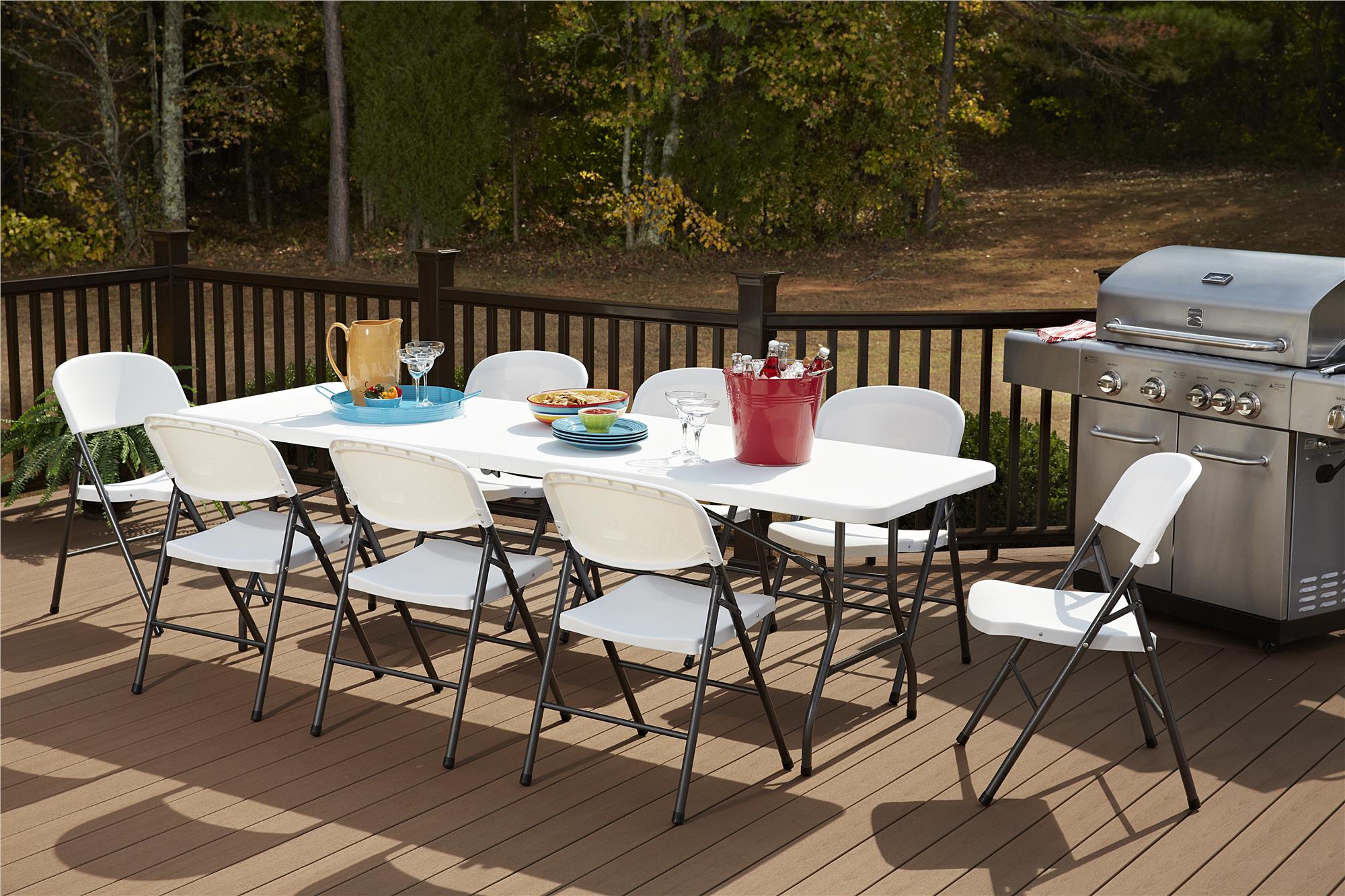 COSCO 8-Foot Centerfold Folding Table, White photo 5