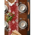 thumbnail image 2 of Red Christmas Table Runner 36 Inches Long for Dining Table Decor, Cotton Linen Winter Snowflake Table Runner Washable Dresser Scarf for Kitchen Christmas Holiday Seasonal Leaves Pine Cones, 2 of 8