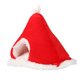 thumbnail image 3 of Cat Bed Christmas Hat Cat Tent House Self-Warming Comfortable Triangle Pet Xmas Dog Cave in Winter (Red), 3 of 4