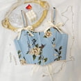 thumbnail image 4 of Brasier Corsé de Tirantes para Mujer con Chaleco Retro Floral, Liguero Floral Que Envuelve El Pecho y Se Ata Al Cuerpo. Mediana, 4 of 7