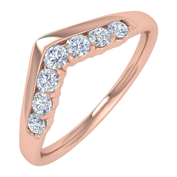 1/4 Carat Diamond Wedding Anniversary Ring in 14K Rose Gold(Ring Size 8.75) (I1-I2 Clarity)
