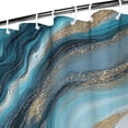 thumbnail image 3 of Blue Gold Marble Pattern Shower Curtain 36"x72" ,Bathroom Decorative Shower Curtains Set with 12 Hooks,Modern Waterproof Washable Shower Curtain, 3 of 6
