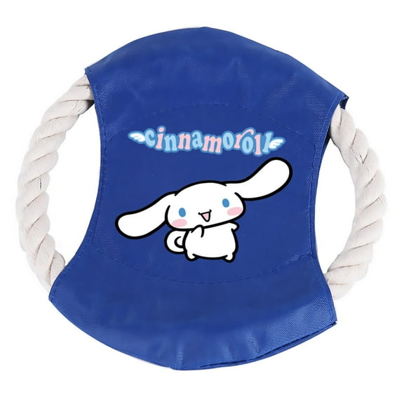 CINNAMOROLL Dog Toys Flying Disc Rope Toy Chew Toys for Dogs Flying Discs Training Cotton Rope Frisbee Blue