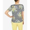 thumbnail image 5 of Alfred Dunner Womens  Flower Bouquet Striped Tee, 5 of 6