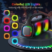 JYX Bluetooth Speaker, 60W Powerful Sound Party Speaker with RGB Light, Portable Speaker with 2 Wireless Microphone