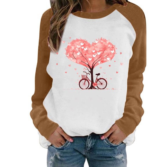 Women’S Sweatshirt Long Sleeve Sweatshirt for Women Pullover Sweatshirt Khaki Crewneck Womens Fall Outfits Adult Sweatshirt