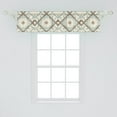 thumbnail image 2 of Geometric Window Valance, Squares Checkered Pattern Retro Concept Striped Repetitive Art, Curtain Valance for Kitchen Bedroom with Rod Pocket, 54" X 18", Pale Teal Taupe and Eggshell, by Ambesonne, 2 of 2