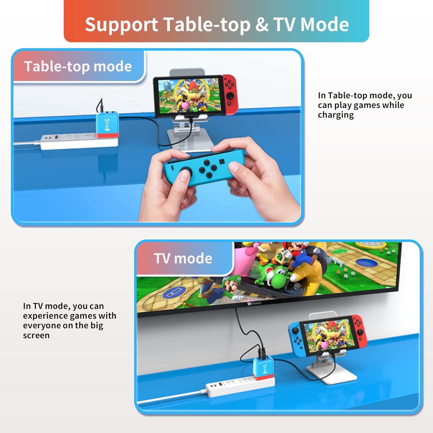 TreasLin Switch-opladock – PD 36W USB-C Lader Voor Switch & OLED, 4K 60Hz HDMI, Compact En Reisvriendelijk
