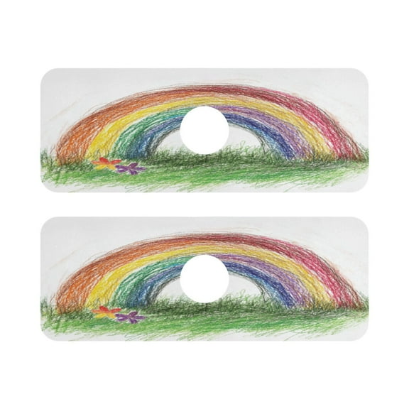 Rainbow Quick Dry Silicone Algae Faucet Pad 14.7x5.4in 2 Pack Absorbent Mat for Kitchen Sink, Bathroom Countertop