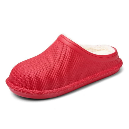

Non-Slip Home Slippers Plush Lining Warm Thick Winter Men Women Slippers Home Winter Men Women Slippers Slippers Solid Color Non-Slip Plush Lining Warm Thick Wine Red 35-36