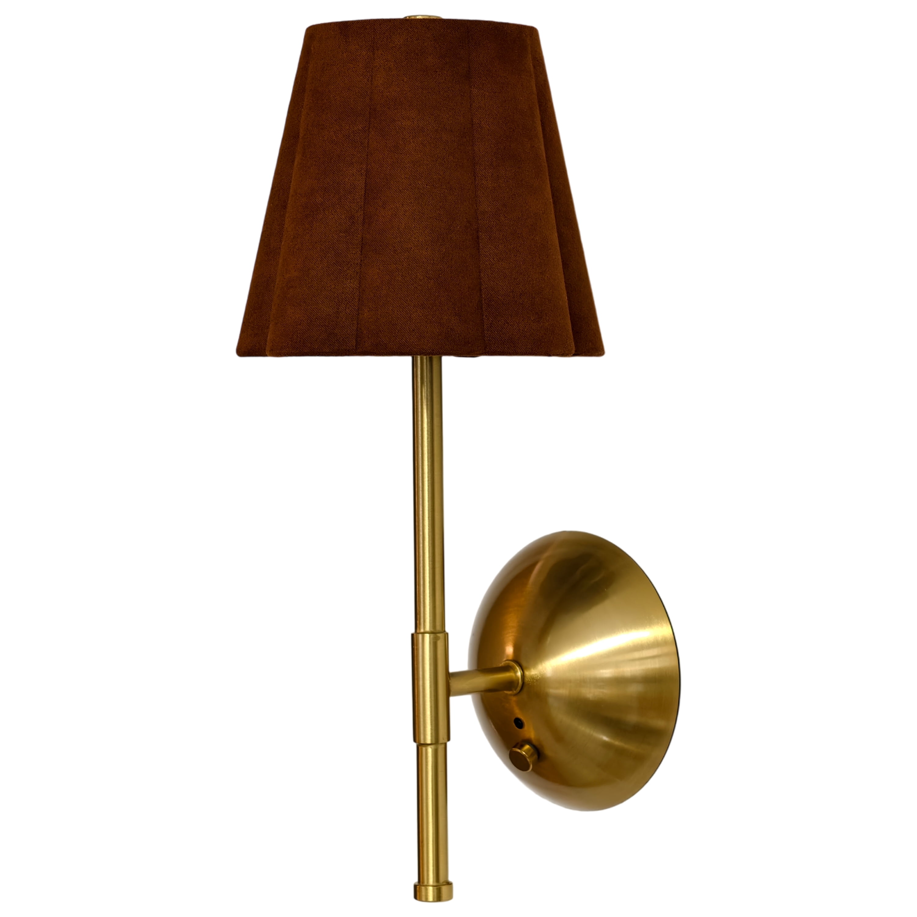 Home Decor Collection Sterling & Noble Home Brown Rounded Pleated Rechargeable Wall Sconce