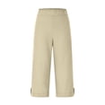 thumbnail image 4 of mfyjkho Pantalones Cortos De Entrenamiento, Pantalones Casuales De Lino Con Cintura Elástica Lisa Para Mujer Con Bolsillo Pantalones Cortos Para Mujer M, 4 of 8