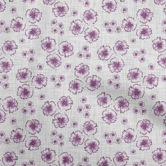 oneOone Georgette Viscose Purple Fabric Florals Sewing Material Print Fabric By The Yard 42 Inch Wide