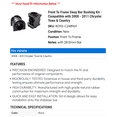 thumbnail image 2 of Front To Frame Sway Bar Bushing Kit - Compatible with 2008 - 2011 Chrysler Town & Country 2009 2010, 2 of 2
