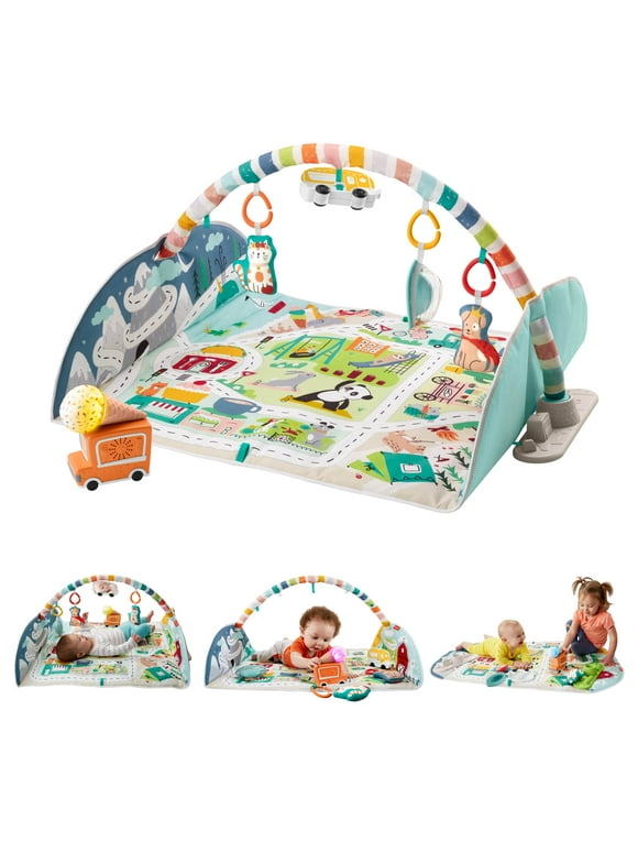 Fisher-Price Activity City Gym to Jumbo Playmat Extra Large for Infant to Toddler Play
