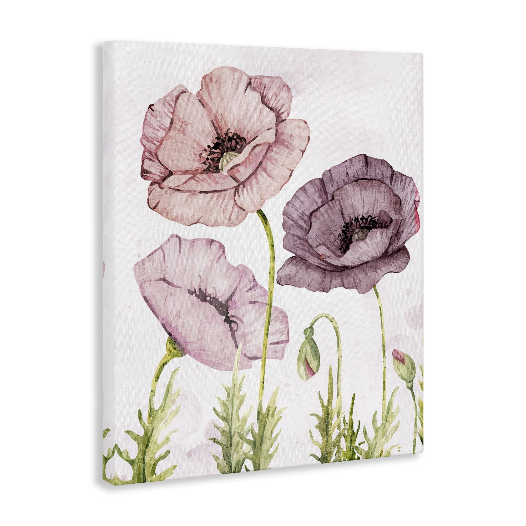 Stupell Industries Poppies Trio in Garden Plants & Flowers Painting Wrapped Canvas Art Print Wall Art, 36 x 48
