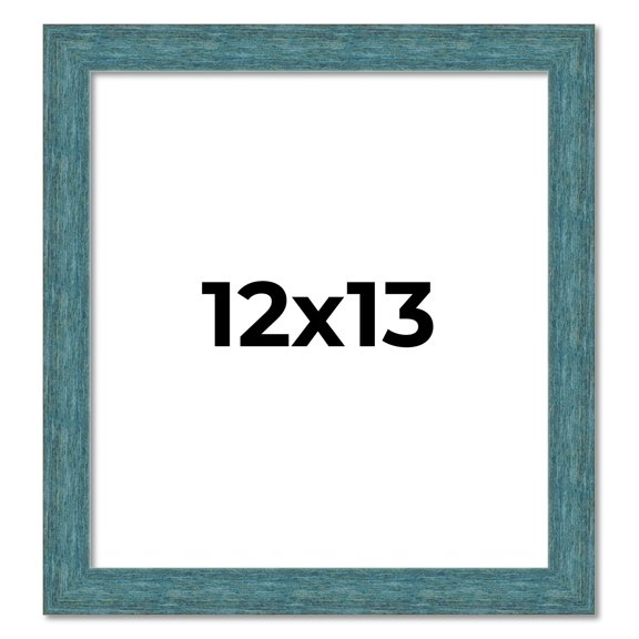 12x13 Frame Blue Rustic Barnwood Solid Wood Picture Frame Width 1.25 Inches | Interior Depth 0.5