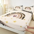 thumbnail image 3 of Feelyou Cartoon Rainbow Kids Twin Sheet Sets, Modern Fashion Cow Print Twin Fitted Sheet, Kawaii Star Love Heart Flat Sheet, Ultra Soft Bedroom Decor, 3pcs, 3 of 7