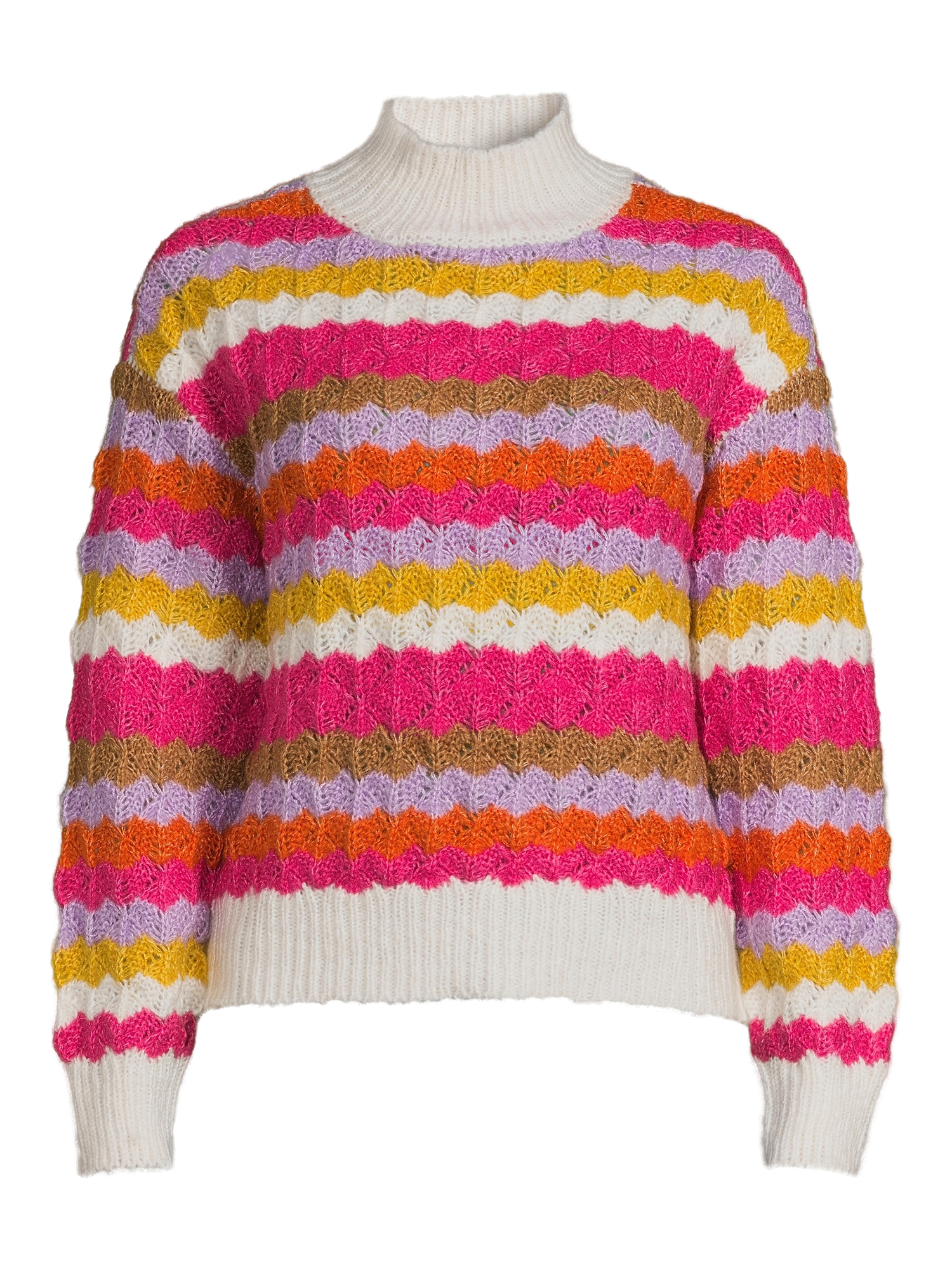 99 Jane Street Women's Mock Neck Pullover Sweater with Long Sleeves, Midweight, Sizes XS-XXXL