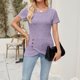 thumbnail image 5 of mfyjkho Tops Para Mujer, Blusa De Manga Corta Plisada Con Botones Y Cuello Redondo De Color Liso Para Mujer Tops Y Blusas Para Mujer Xl, 5 of 8