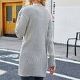 thumbnail image 6 of ICHUANYI Women's Trendy Fall Winter Casual Open Front Cardigan Sweaters Oversized Solid V Neck Pocket Knit Chunky Outwear Coats, 6 of 7