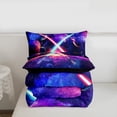 thumbnail image 4 of Lightsaber Comforter Set Twin Size Galaxy Universe Planet Bedding Set Room Decor,Watercolor Star Sky Quilt Set Fantasy Duvet Insert,Purple, 4 of 7