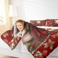 thumbnail image 4 of jejeloiu Cute Highland Cow Queen Comforter Set,Rustic Christmas Flowers Bedding Sets,Red Brown Bedding Comforter Set For Boys Girls,Ultra Soft Home Decor Reversible,3-Piece, 4 of 8
